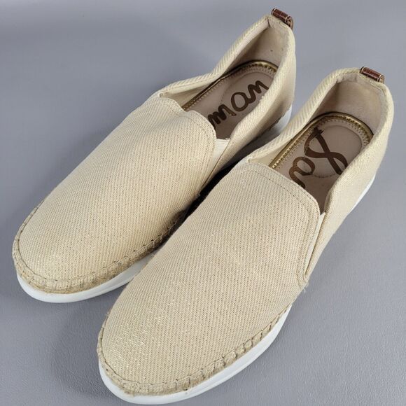 Sam Edelman Kassie Espadrilles Womens Size 10 M Slip-On Natural metallic weave - Picture 14 of 15